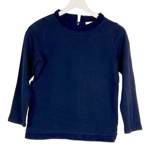 NWT Vineyard Vines Navy Blue Ruffle Collar Long Sleeve Top Girls Size L(14)